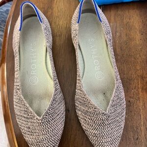 Rothy's Women's Brown Flats with Blue Trim